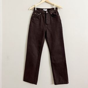 Zara Brown Mid Rise Jeans