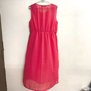 109°F Fuchsia Self Textured Dress