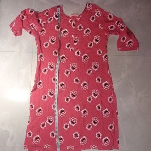 Peach Printed Kurti