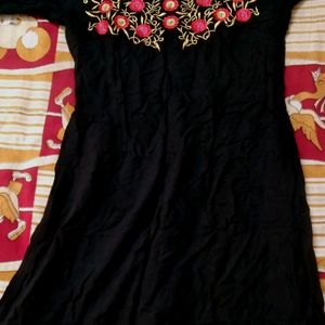 Black A-line Kurta For Festival Or Any Family Occa