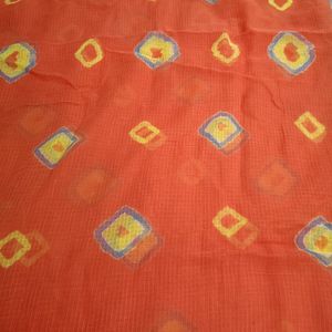 Orange Kotta Dhoria Saree With Grey Border