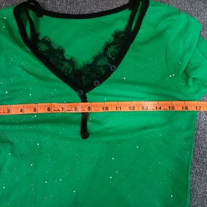 Green Glittering Top