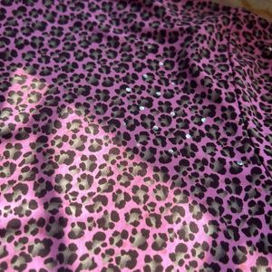 Sequin Pink Top Cheetah Print In Brownpink