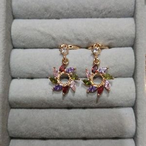 Gold Plated Americian Diamond Earrings