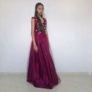 purpel long dress