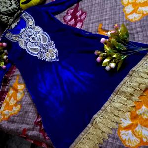 Velvet Kurti With Embroidery Design