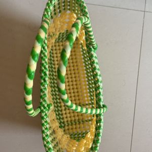 New Green With White Basket