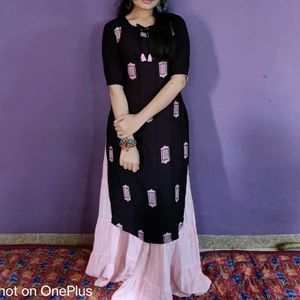 Cotton Kurti With Skirt Set