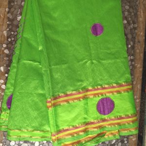 Parrot Green Silk Saree