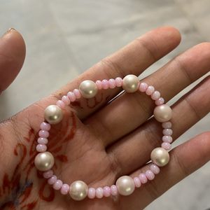 Aesthetic  Pink And White Pearl Bracelet