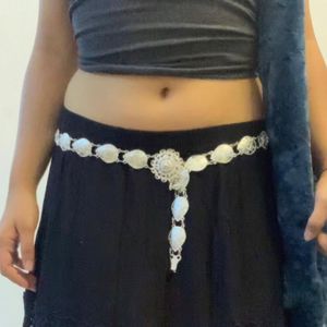 Y2k Silver Waist Chain Belt