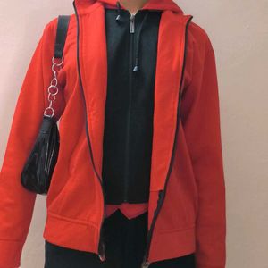 Women Red Jacket With Hood