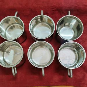 Set of 6 Stainless Steel Tea Cups Quality 👍🏻