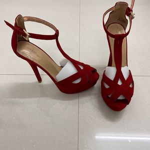 PRICE DROP! Imported red Zara heels (EU 37)