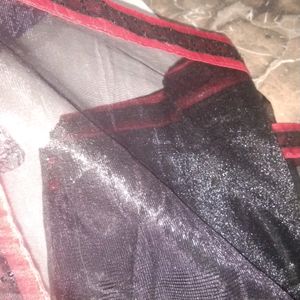 Black Shining Saree Only Cash