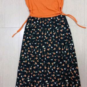 Woman Black Floral Fantasy Skirt