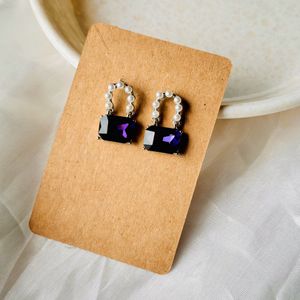 Champagne Pearl With Ad Stone Korean Earrings