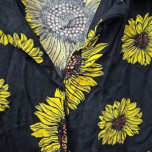 Sunflower Print Casual Shirt