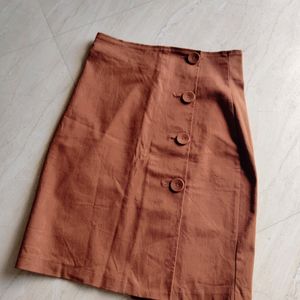 Button Front Skirt