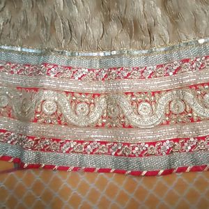 Bridal Lahnga Tissue And Gorgette Fabric