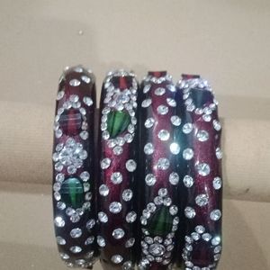 Brown Navratri Bangles Full Set