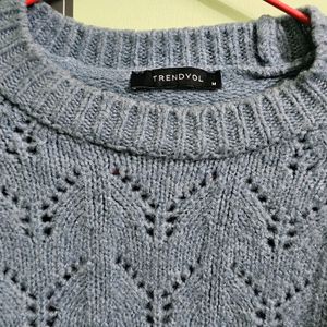 Blue Trendyol Women Sweater M SIZE