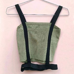 Korean ribbed sage green camisole top (UNUSED)