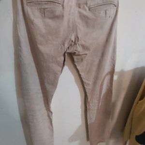 Beige Color Jeans Oversized Baggy