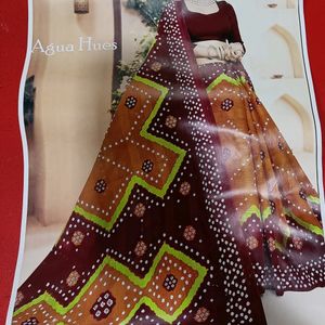 Brand New Bandhni Multi Colour Saree With Blouse