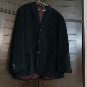 Fine Tailor Fully Stitched Men Black Blazer Jacket