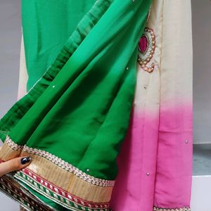 Heavy Border Beautiful Multicolour Saree