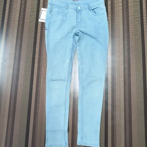 W-43 Size-32 Women High Waist Sky Blue Jeans