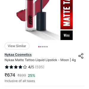 Nykaa  Matte Tattoo Wine Lip Colour