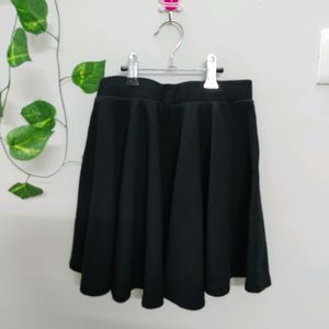 Black Flared Mini Skirt