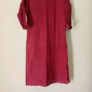 Red Cotton Kurta