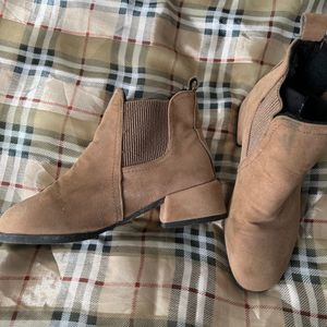 Brown Suede Ankle Boots