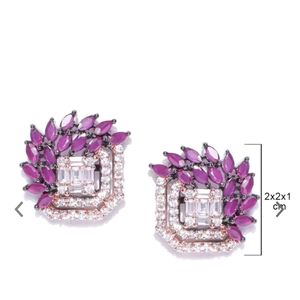 Rose Gold plated American Diamond- Studded Studs