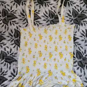 Cream Color Top With Yellow Floral Print