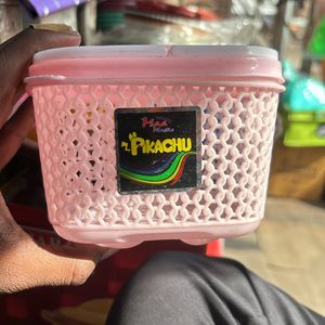 HANDLE LID STORAGE BASKET ( 500gm PINK COLOR )