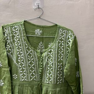 Chikankari soft cotton kurti