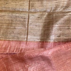 Tussar Silk English Pink+Peach S