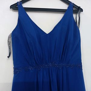 Navy Blue Gown With Designer Back