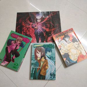 Manga Chainsaw & Jujutsu Kaisen +Poster