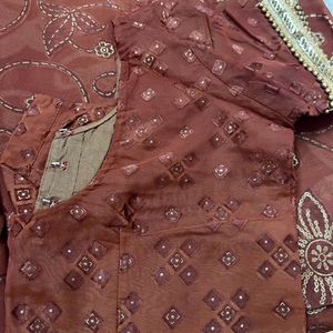 Beautiful Brown saree with blouse