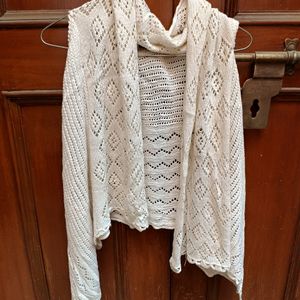 Crocheted White Shrug