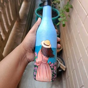 Aesthetic Girl Art On Bottle