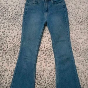 Blue Women Bell Bottom Jeans