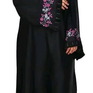 Black Thread Embroidery Burkha