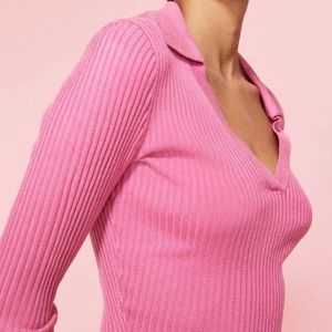 H&M Pink Ribbed Top