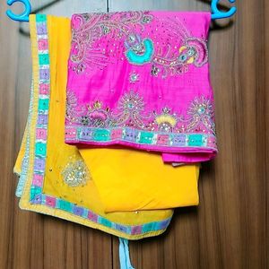 PATIALA HOUSE CHANDERI SILK SITCHED KURTA SET